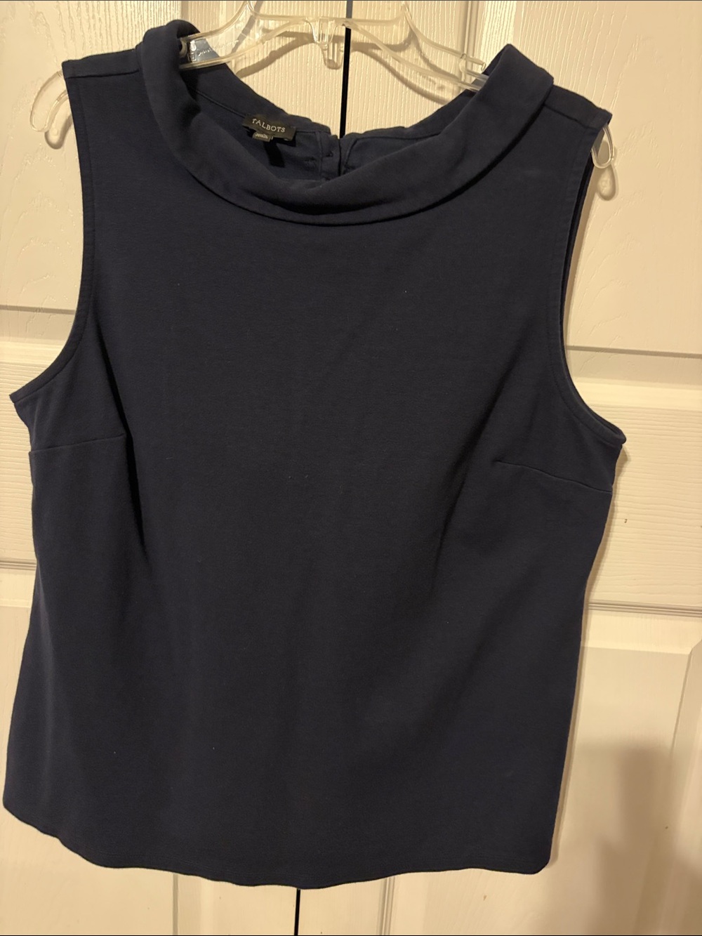 Talbots Navy Sleeveless Roll-Neck Shell